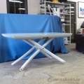 White Glass Top Height Adjustable Coffee Table w/ Leaf Extension